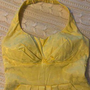 B Darlin Yellow Polka Dot Halter Dress